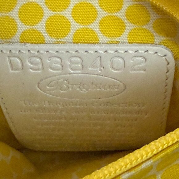 BRIGHTON Purse Beige Leather Tote Double Strap Multi-Color Stitching - Picture 5 of 6